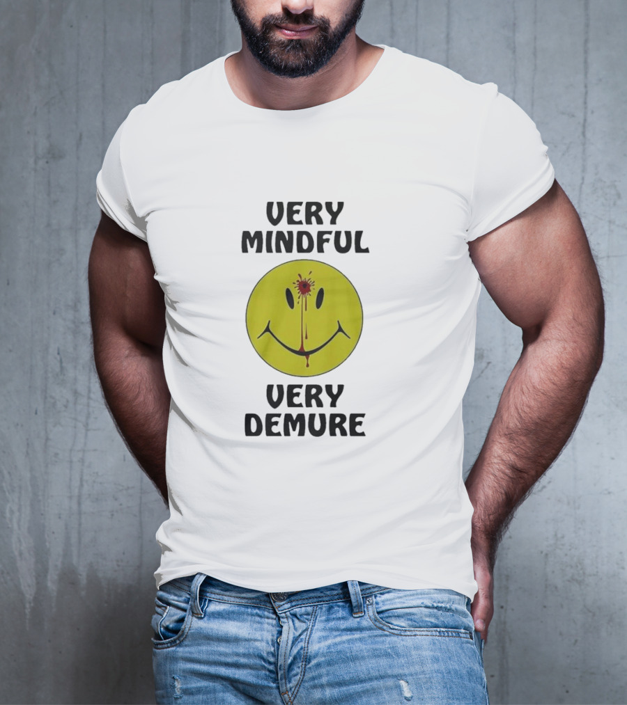Very Mindful Very Demure Bloodied Smiley Face Icon T-Shirt