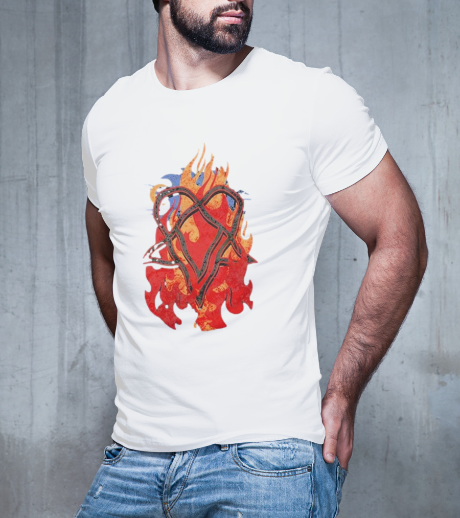 Ville Valo Heartagram Flames Touched By Fire T-Shirt