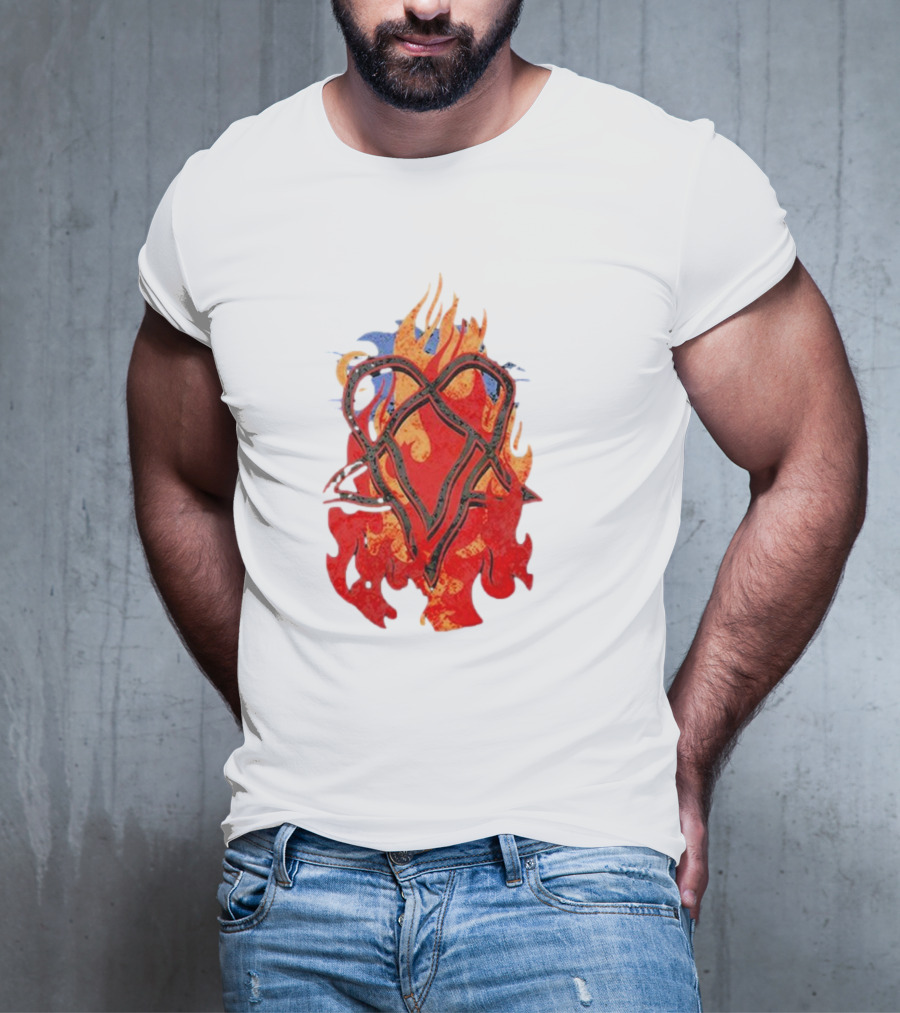 Ville Valo Heartagram Flames Touched By Fire T-Shirt