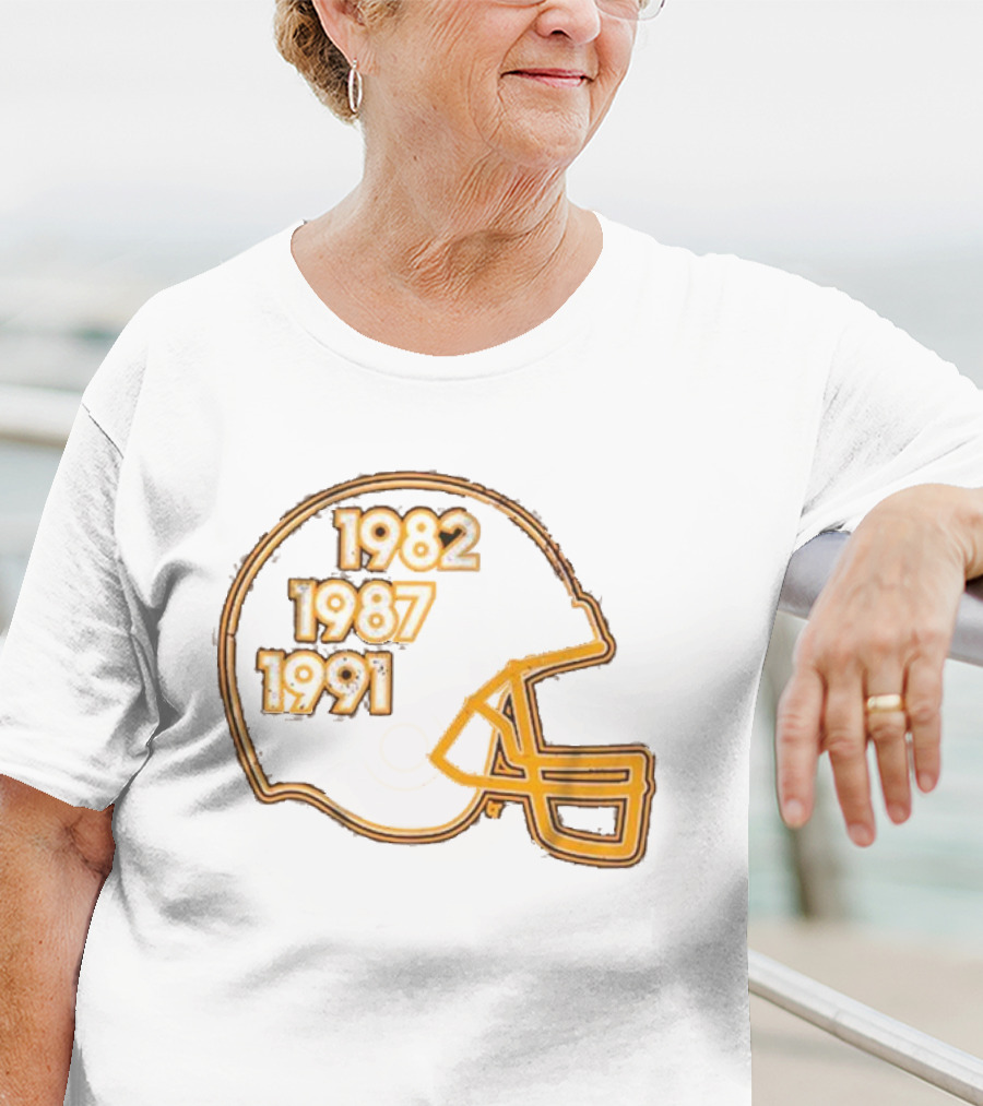 Washington Football Glory Years 1982 1987 1991 Helmet T-Shirt