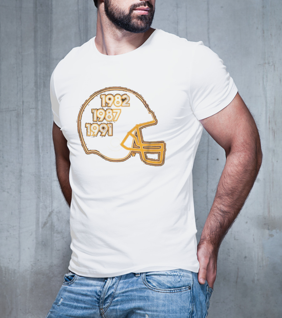 Washington Football Glory Years 1982 1987 1991 Helmet T-Shirt