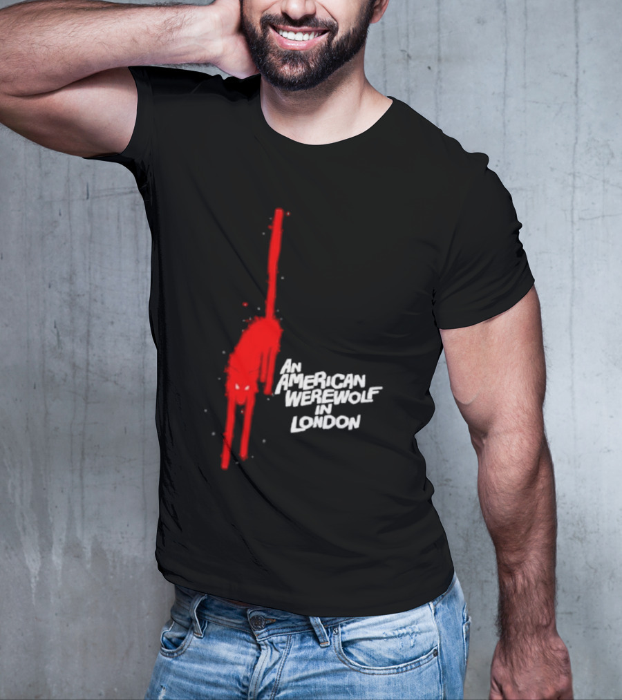 An American Werewolf In London Retro Horror Movie Red Cat T-Shirt