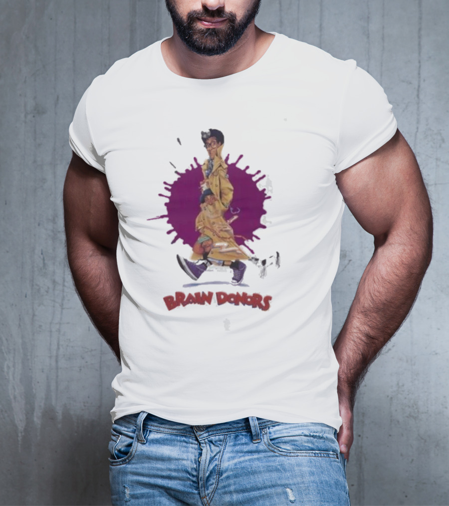 Brain Donors Retro 80’s Comedy Movie Characters Trench Coat Parade T-Shirt