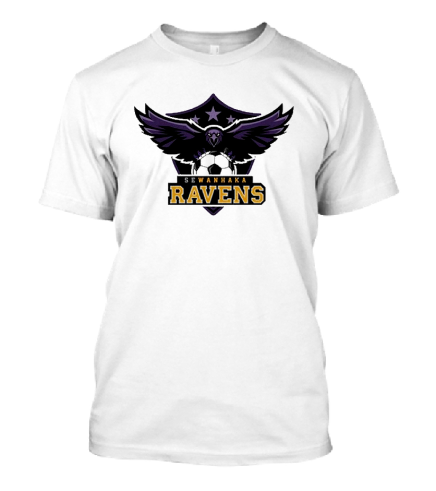 Sewanhaka Ravens Soccer Team Logo Emblem T-Shirt