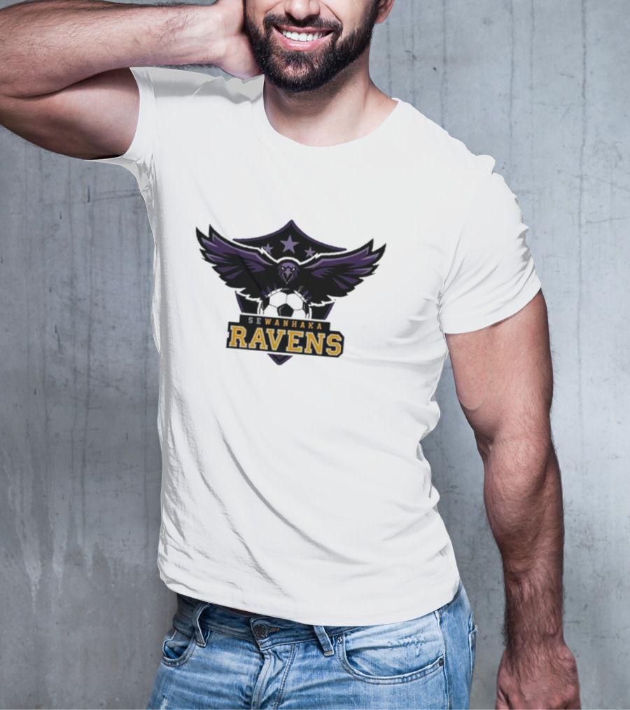 Sewanhaka Ravens Soccer Team Logo Emblem T-Shirt