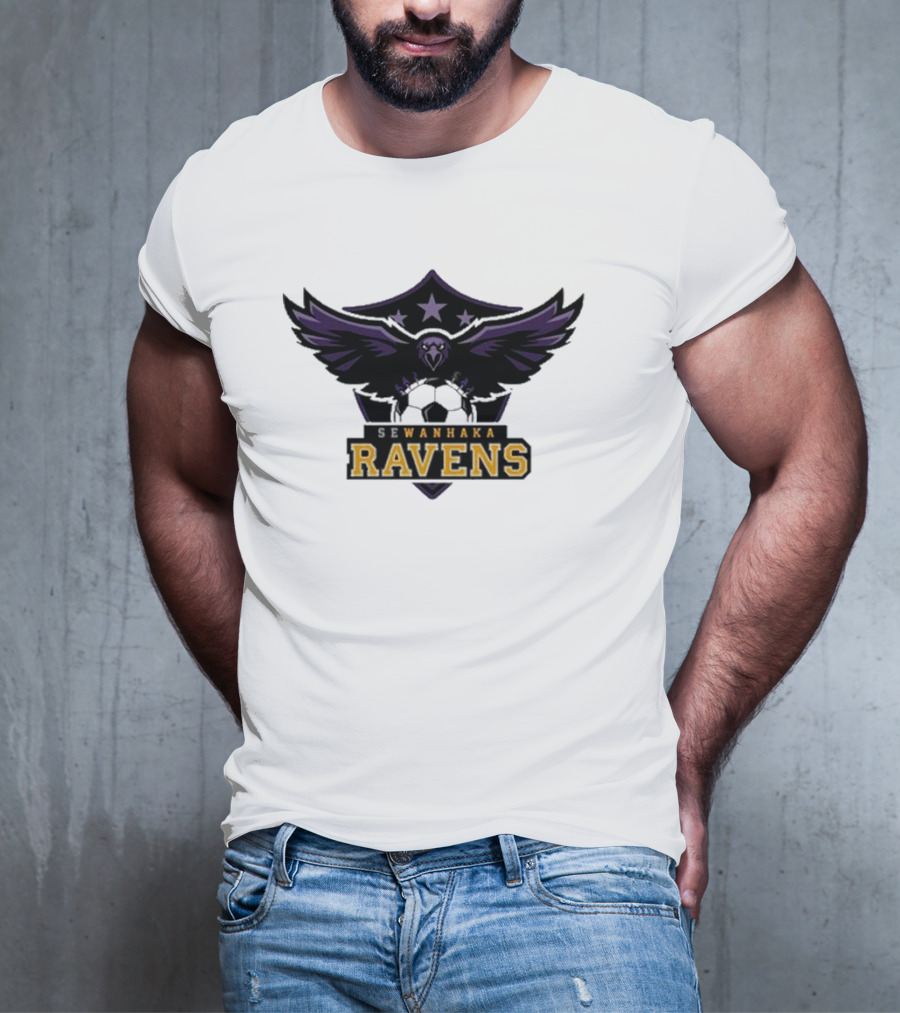 Sewanhaka Ravens Soccer Team Logo Emblem T-Shirt