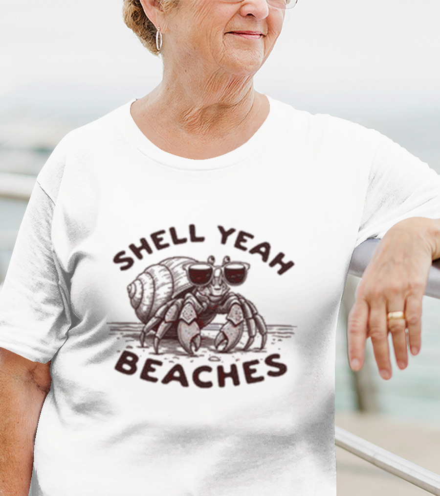 Shell Yeah Beaches Crab With Sunglasses T-Shirt
