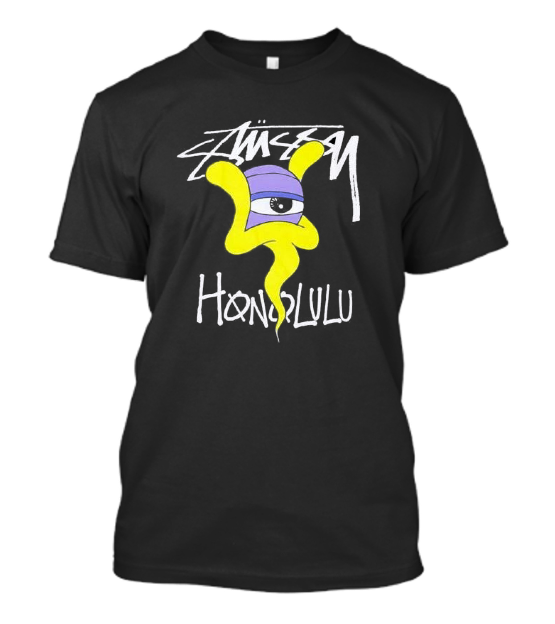 Stussy Honolulu Yellow Ghost Eye T-Shirt