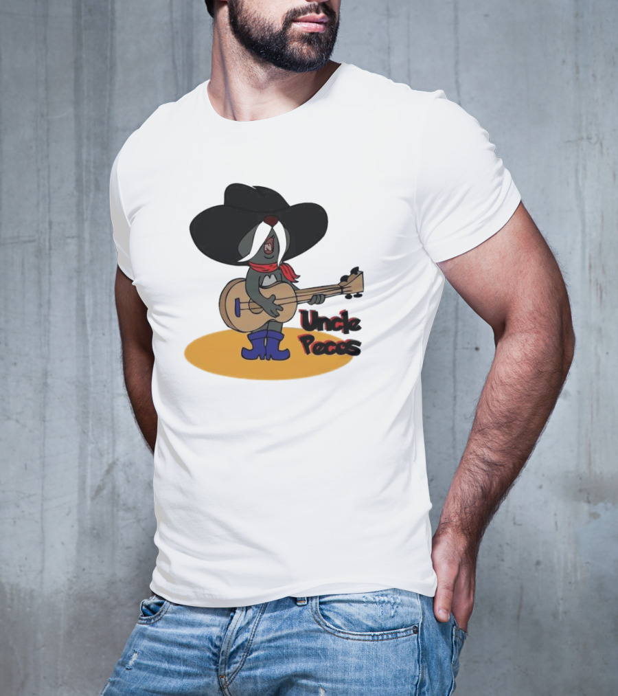 Tom And Jerry Uncle Pecos Playing Guitar With Big Black Hat And Red Scarf T-Shirt