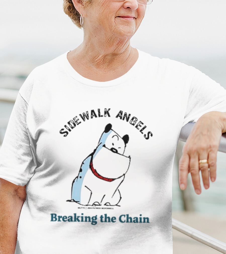 Sidewalk Angels Breaking The Chain Dog With Red Collar T-Shirt