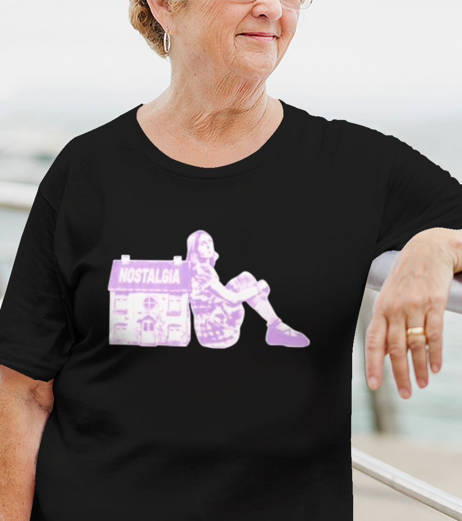 Nostalgia House Girl Silhouette In Purple Tone T-Shirt