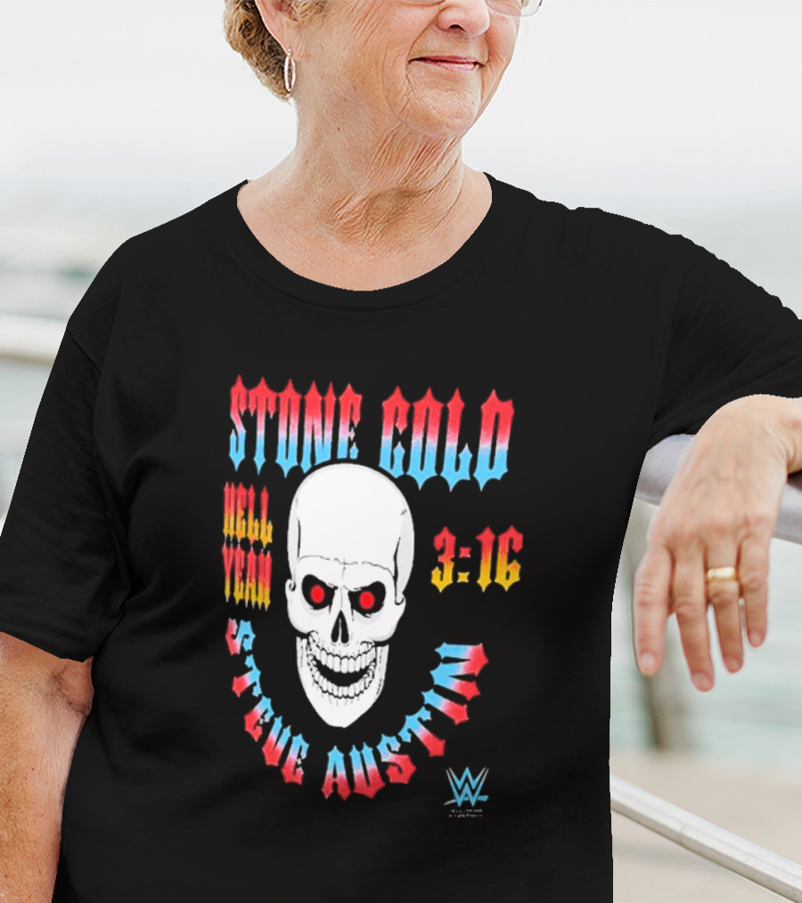 Stone Cold Steve Austin 3 16 Hell Yeah WWE Skull T-Shirt