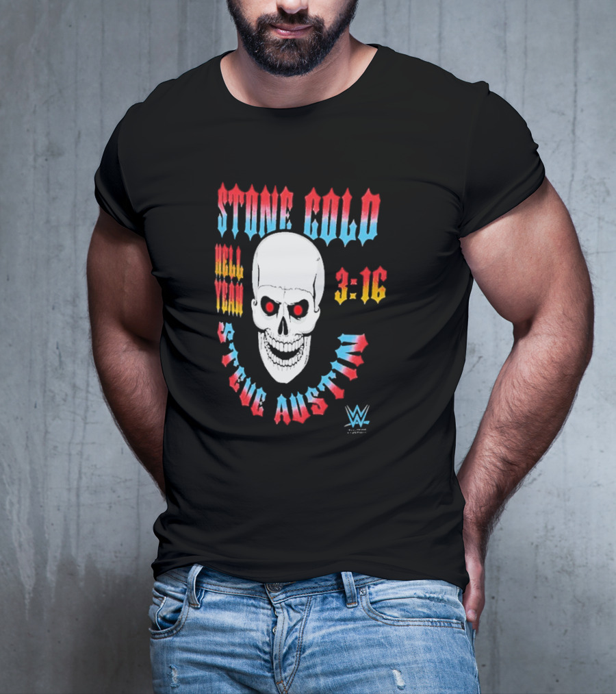 Stone Cold Steve Austin 3 16 Hell Yeah WWE Skull T-Shirt