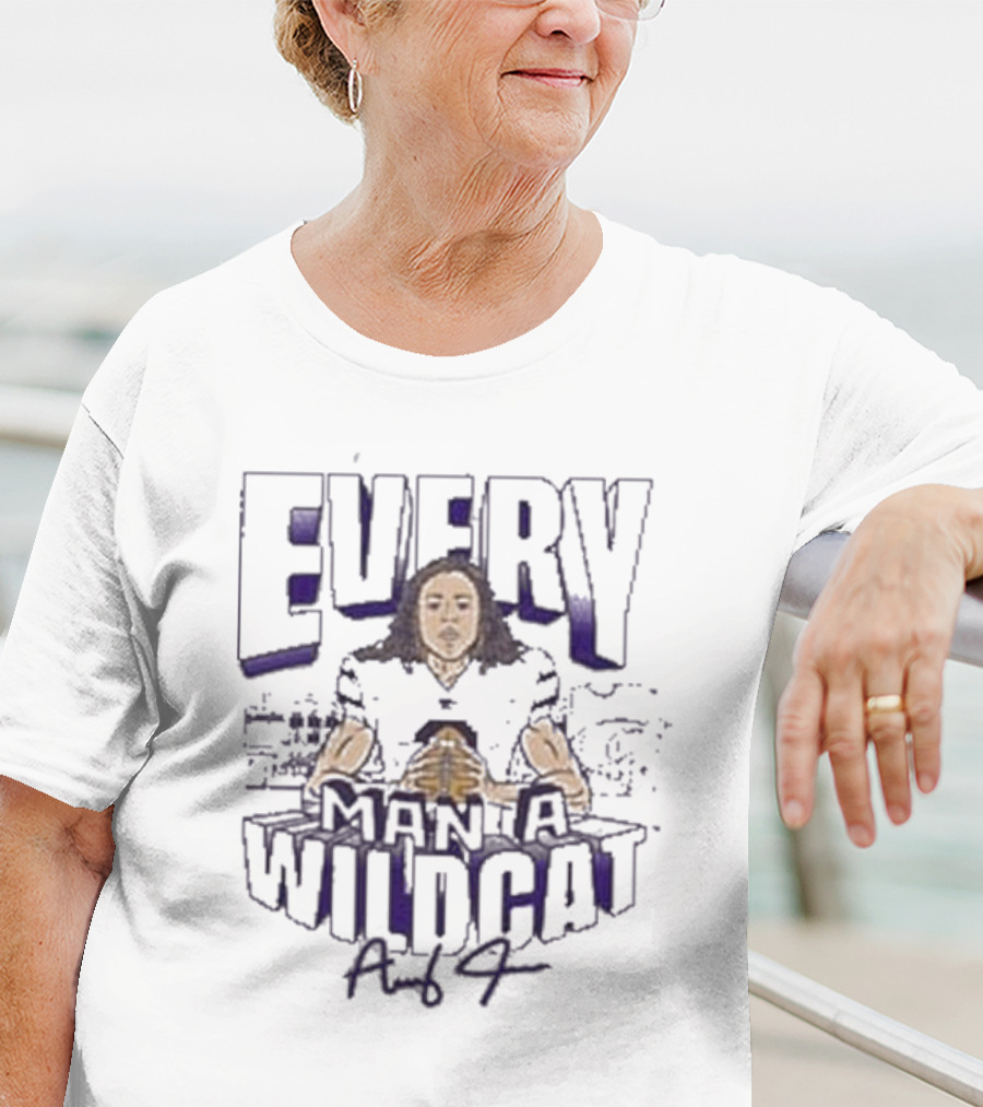 Every Man A Wildcat Avery Johnson K-State Wildcats Football Caricature T-Shirt