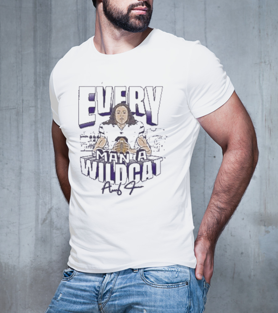 Every Man A Wildcat Avery Johnson K-State Wildcats Football Caricature T-Shirt