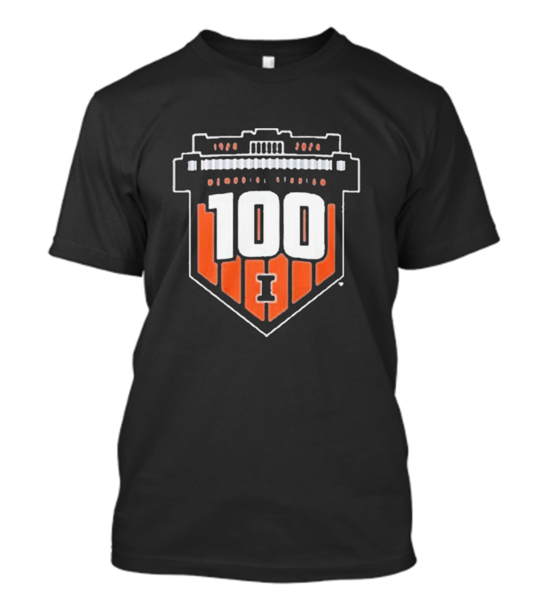 Illinois Fighting Illini 100 Years Memorial Stadium Badge T-Shirt