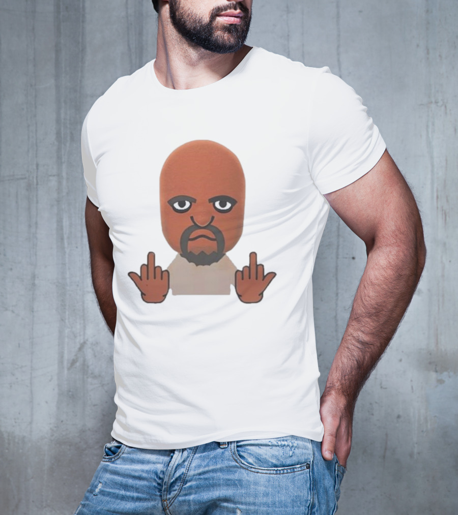 Mii Character Middle Finger Gesture Mood T-Shirt