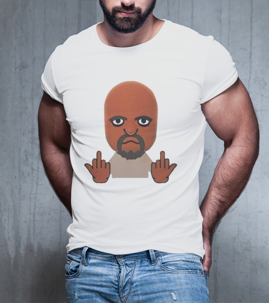 Mii Character Middle Finger Gesture Mood T-Shirt