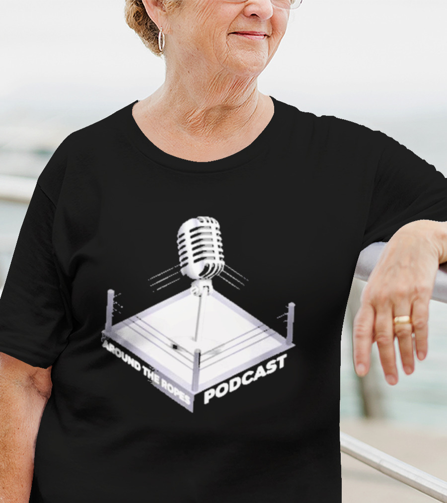 Around The Ropes Podcast Boxing Ring Microphone T-Shirt
