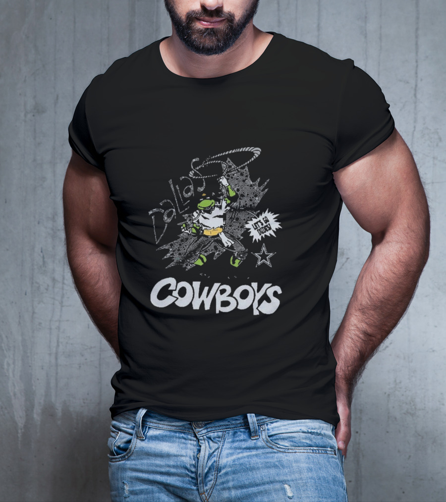 Dallas Cowboys TMNT Leonardo Let's Go Match Retro T-Shirt