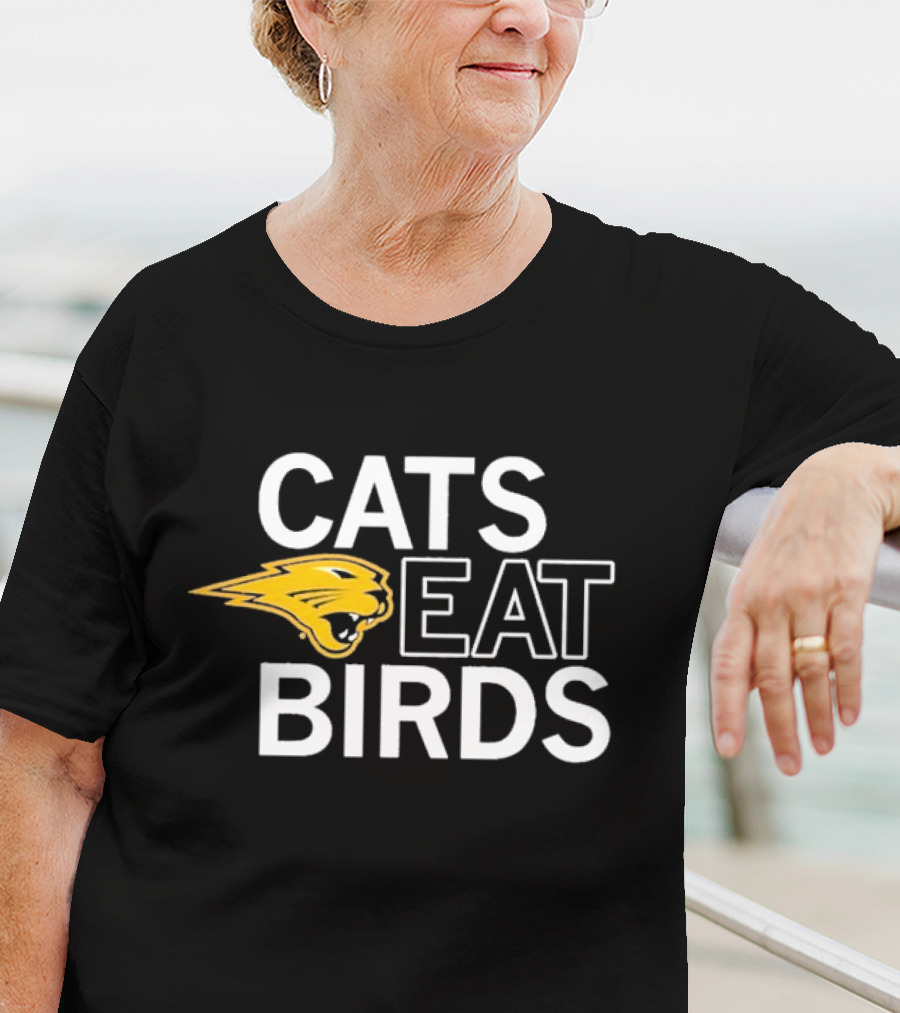 Cats Eat Birds Raygunsite Yellow Panther T-Shirt