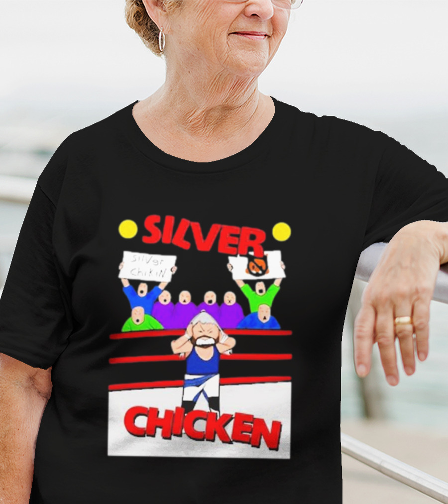Silver Fox Ringside Champion Silver Chicken Fans T-Shirt
