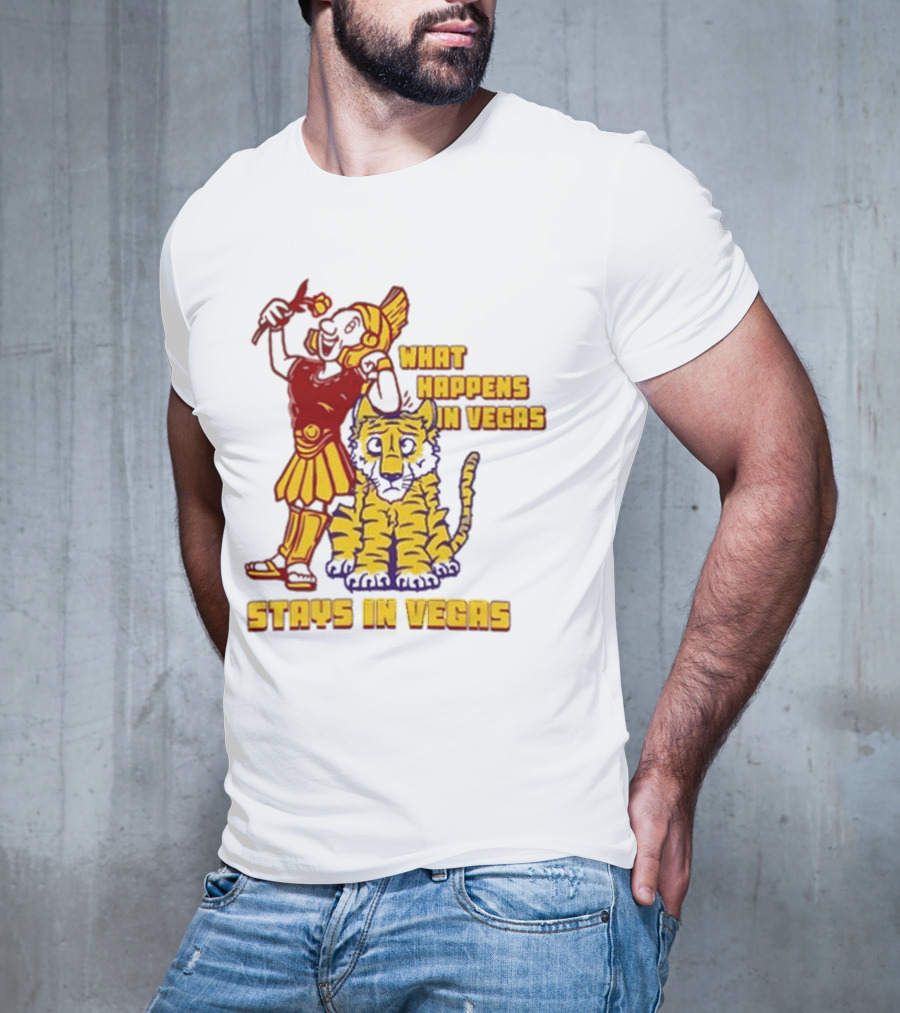 What Happens In Vegas Stays In Vegas Roman Gladiator Tiger T-Shirt