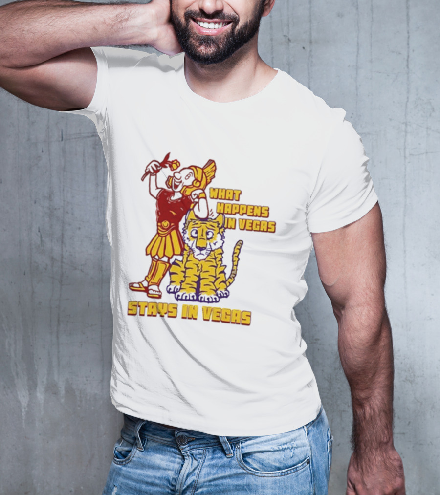 What Happens In Vegas Stays In Vegas Roman Gladiator Tiger T-Shirt
