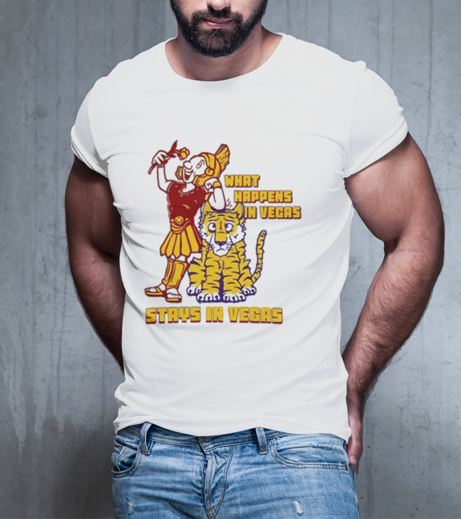 What Happens In Vegas Stays In Vegas Roman Gladiator Tiger T-Shirt