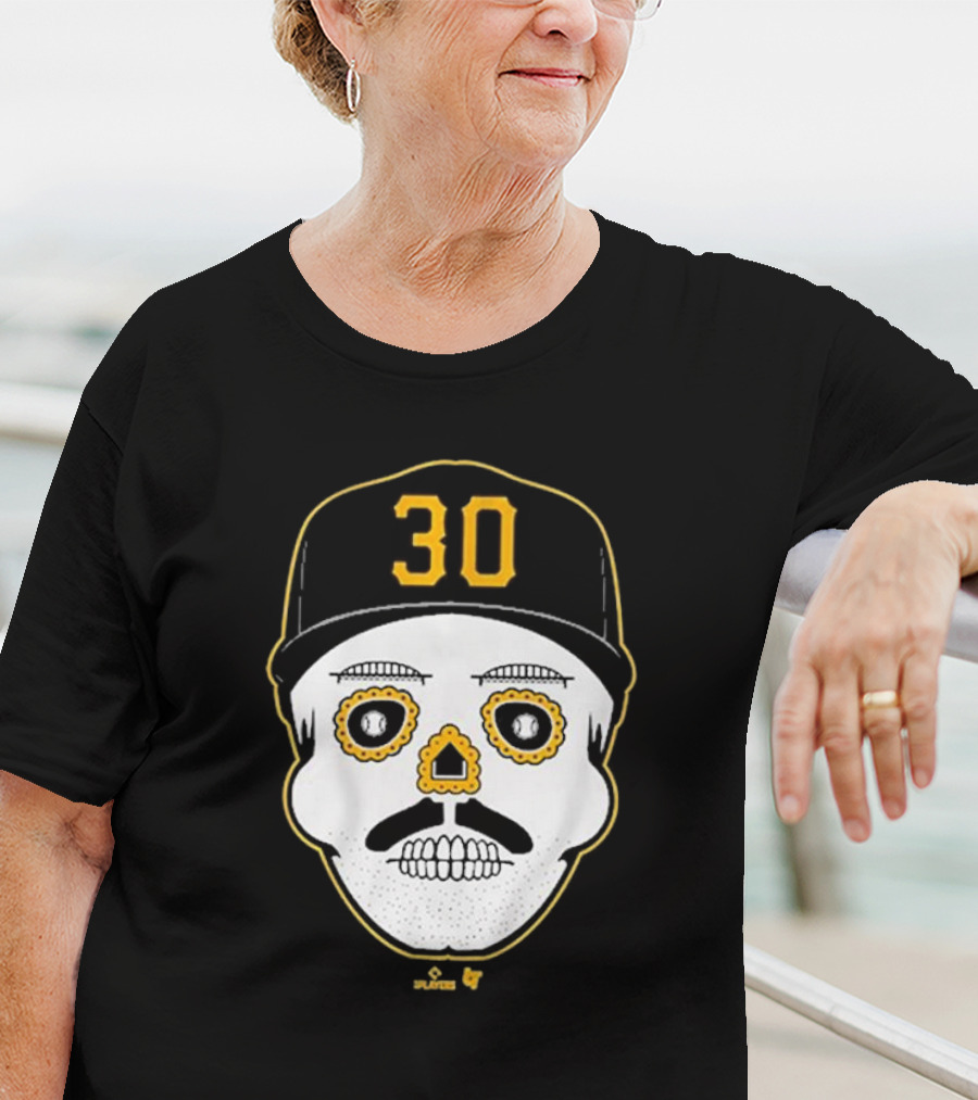 Paul Skenes Sugar Skull 30 Cap Black And Yellow T-Shirt