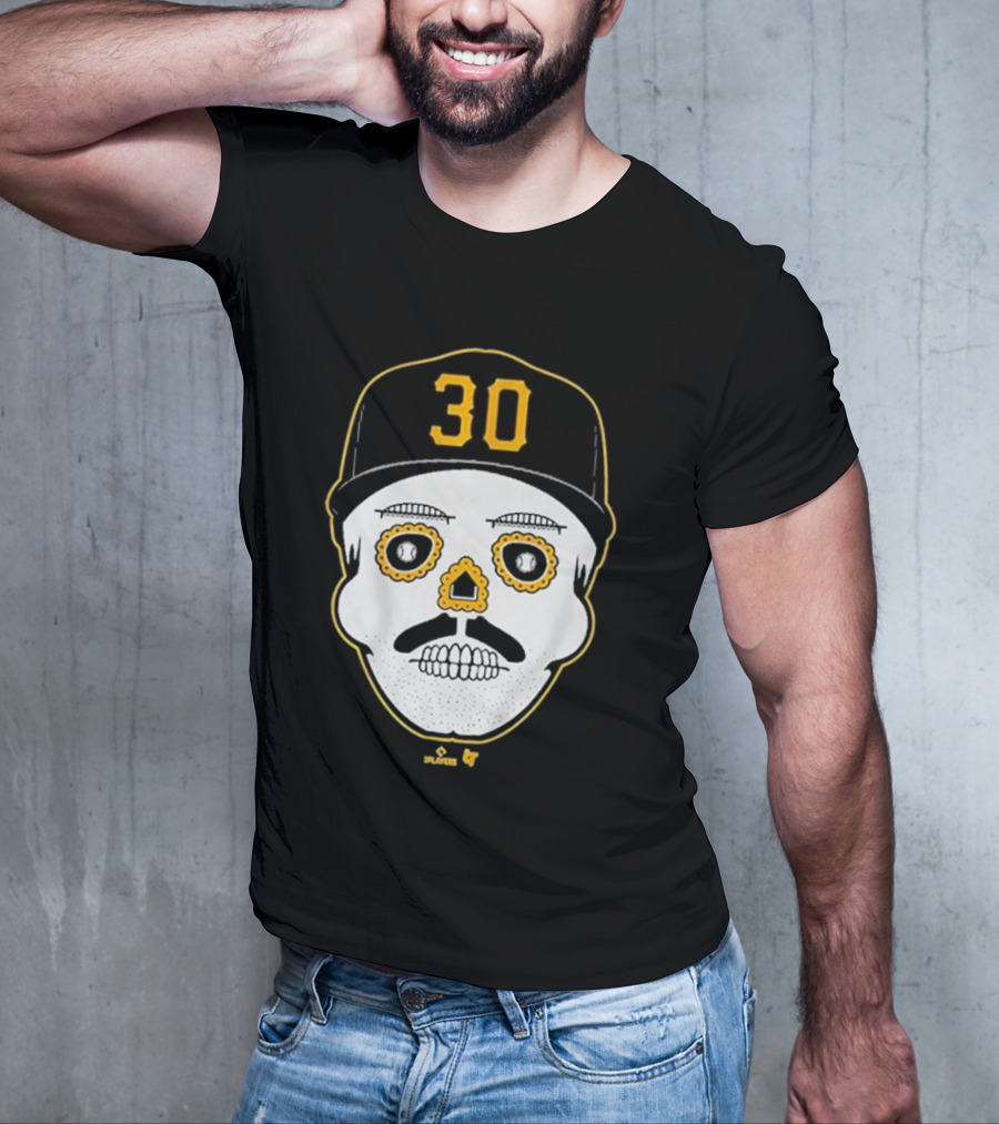 Paul Skenes Sugar Skull 30 Cap Black And Yellow T-Shirt