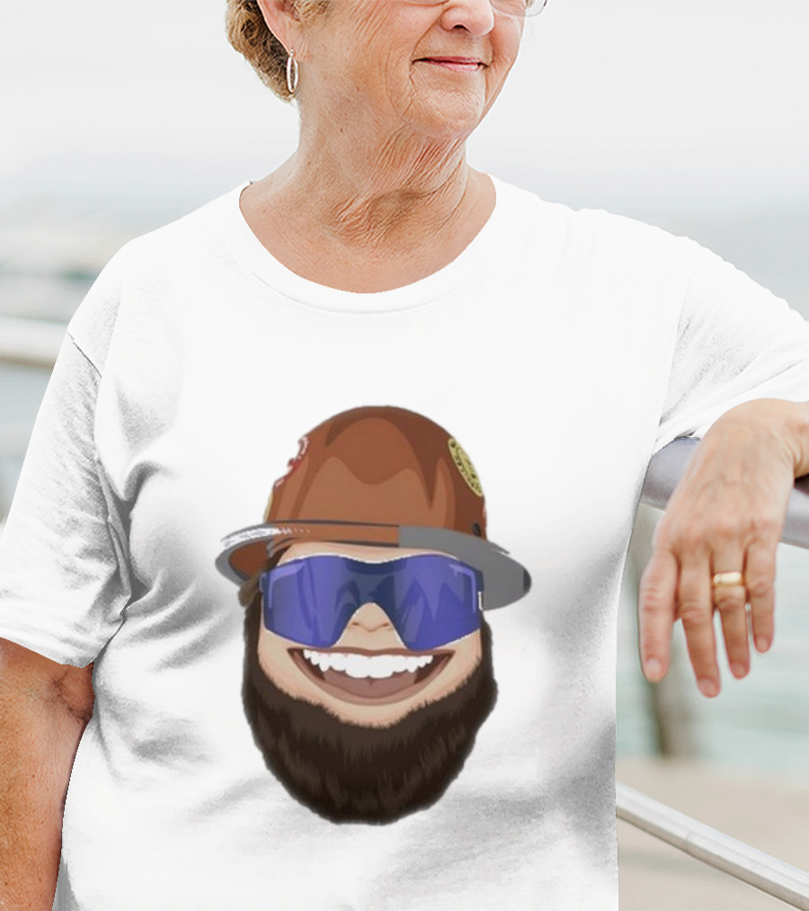 Ricky And The Boss Bearded Smiling Face With Sunglasses And Hard Hat T-Shirt