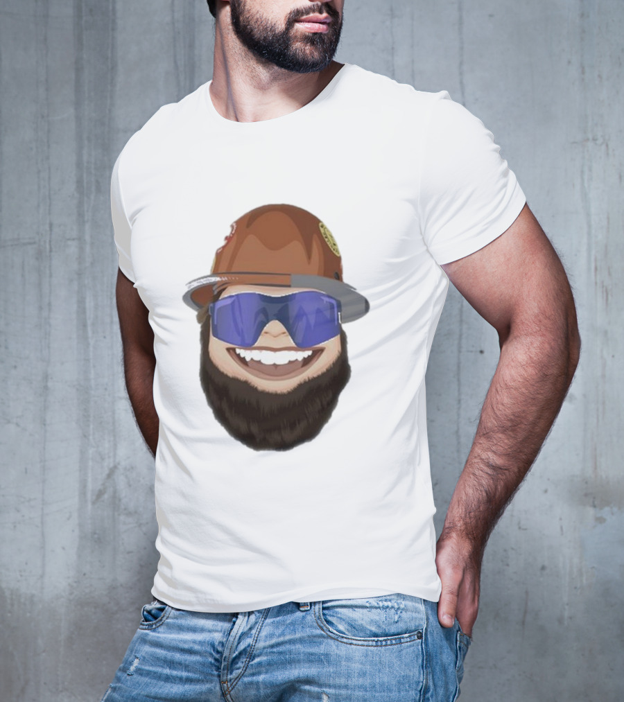 Ricky And The Boss Bearded Smiling Face With Sunglasses And Hard Hat T-Shirt