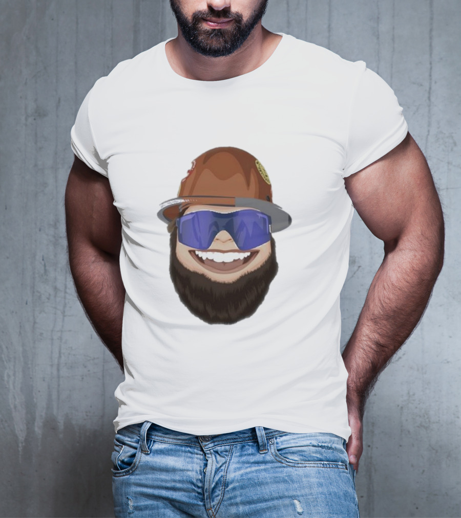 Ricky And The Boss Bearded Smiling Face With Sunglasses And Hard Hat T-Shirt