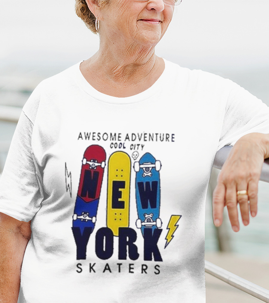 Awesome Adventure New York Skaters Cool City Lightning T-Shirt