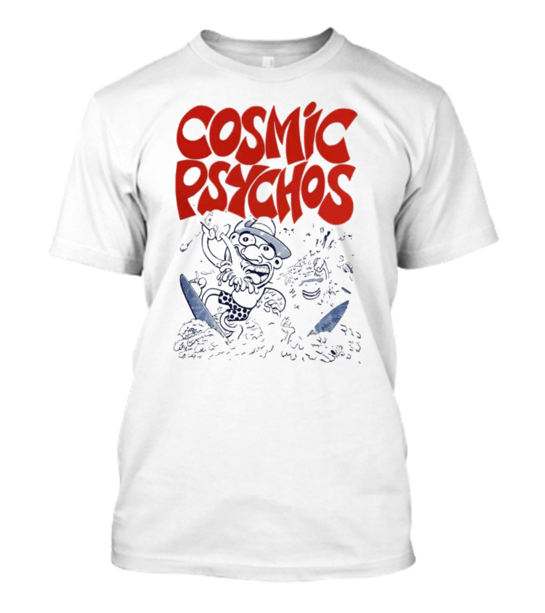 COSMIC PSYCHOS Cartoon Character Black And Red T-Shirt