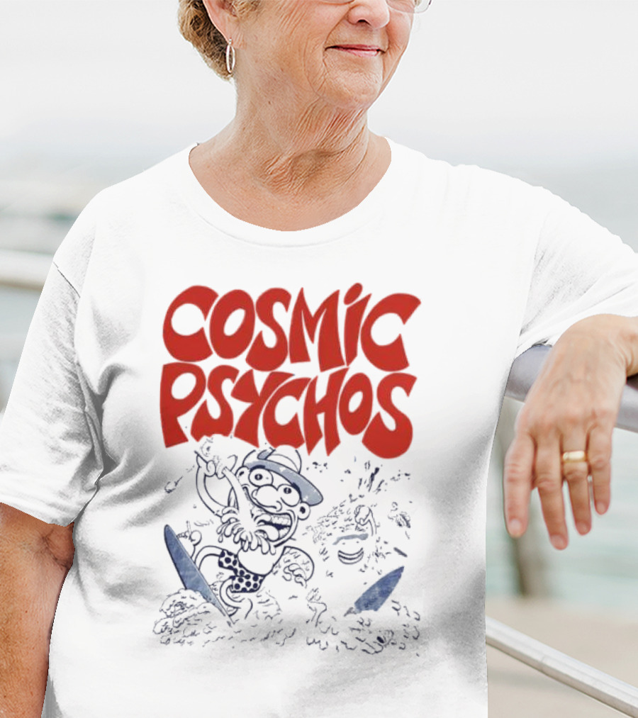 COSMIC PSYCHOS Cartoon Character Black And Red T-Shirt