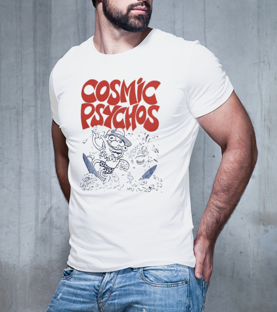COSMIC PSYCHOS Cartoon Character Black And Red T-Shirt
