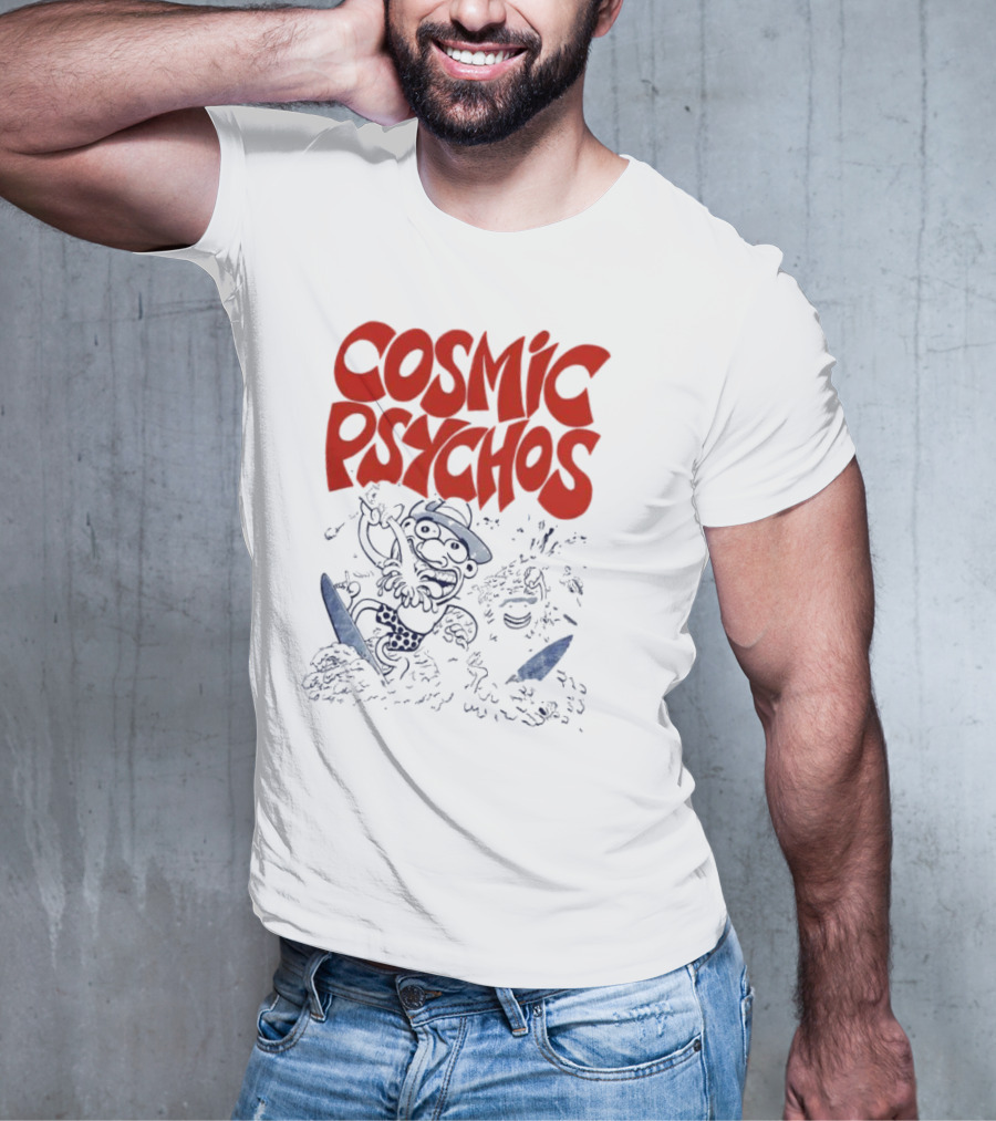 COSMIC PSYCHOS Cartoon Character Black And Red T-Shirt