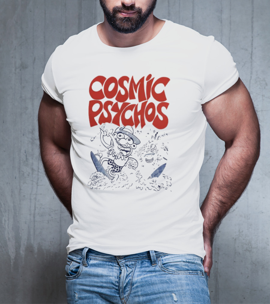 COSMIC PSYCHOS Cartoon Character Black And Red T-Shirt