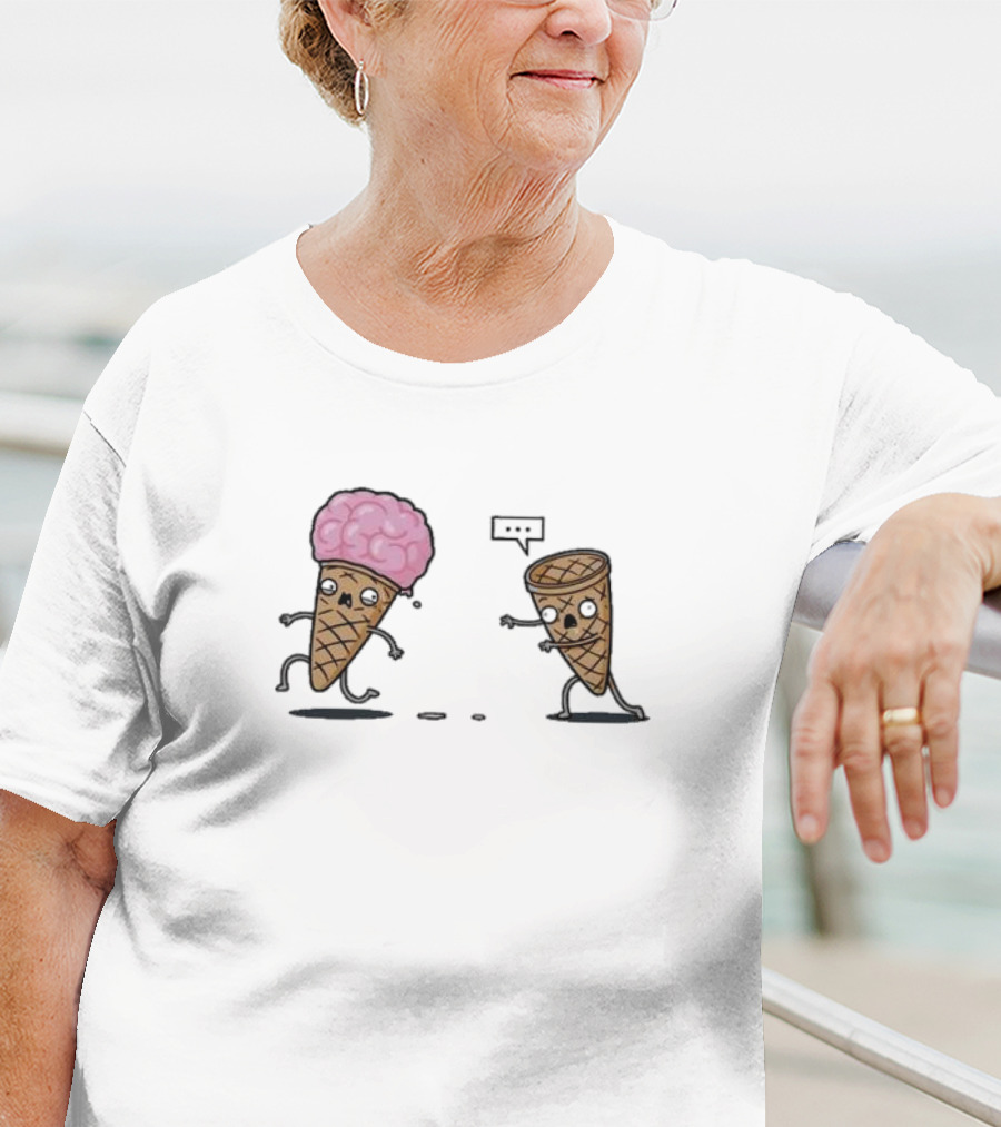Empty Cone And Brain Ice Cream Confrontation T-Shirt