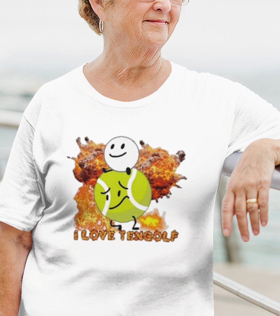 Frat Boy Genius I Love Tengolf Tennis Golf Fusion With Explosive Background T-Shirt