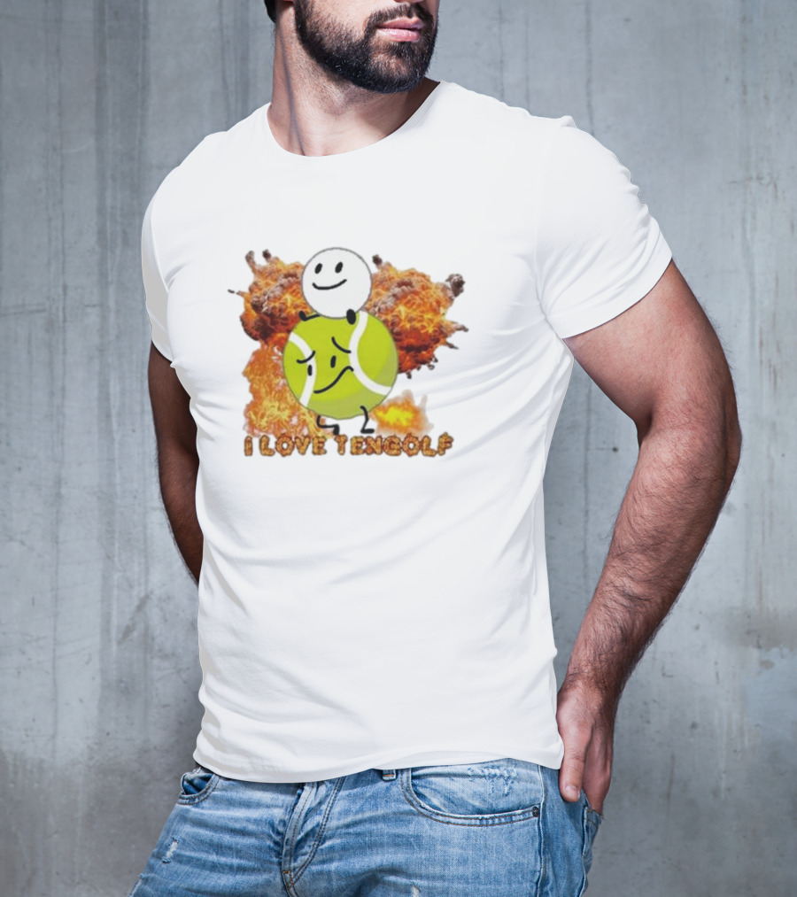 Frat Boy Genius I Love Tengolf Tennis Golf Fusion With Explosive Background T-Shirt