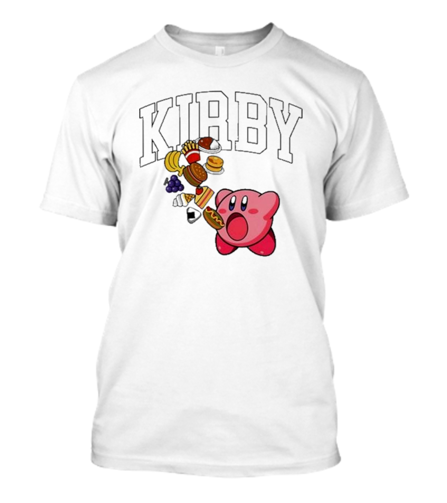 Kirby Eating Burgers And Food Explosion T-Shirt