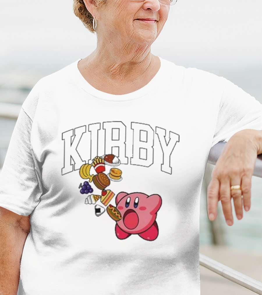 Kirby Eating Burgers And Food Explosion T-Shirt
