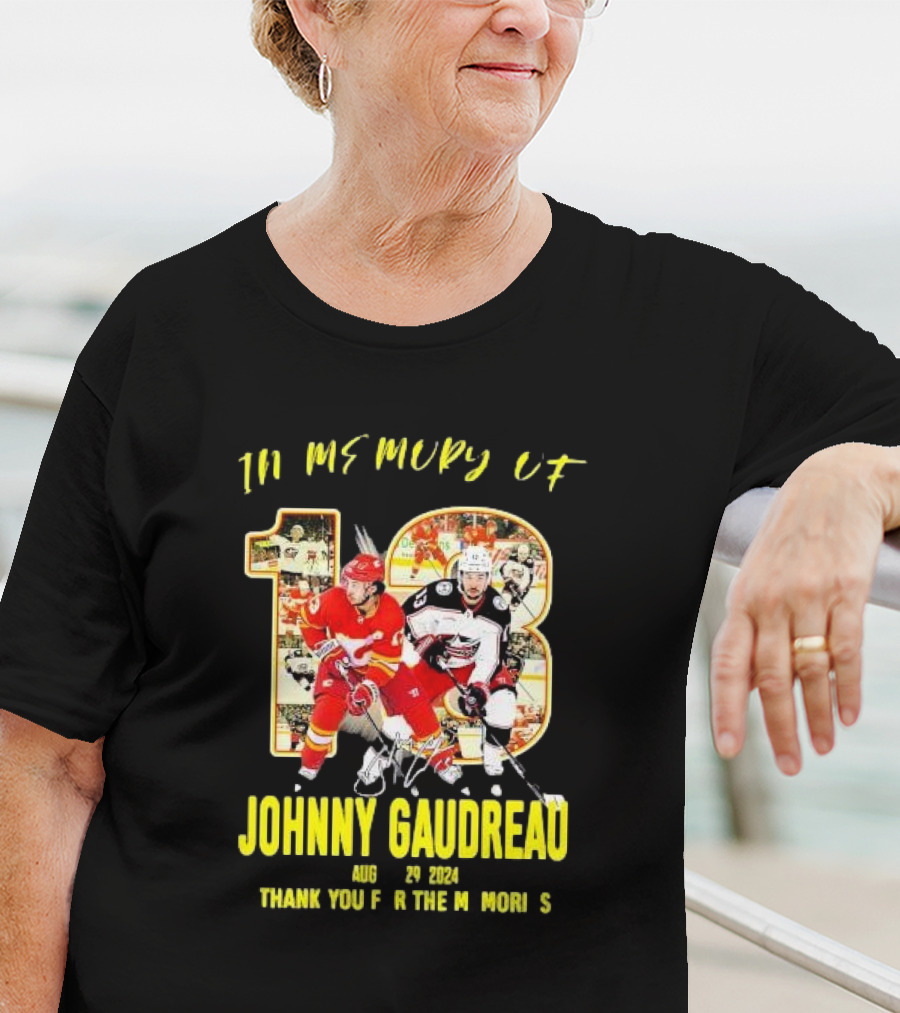 Johnny Gaudreau 13 In Memory Thank You For The Memories Aug 29 T-Shirt