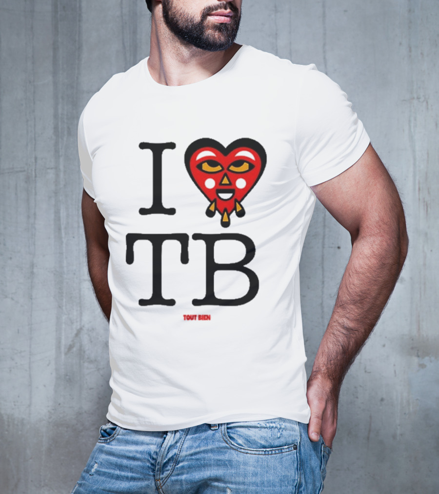 I Love TB Tout Bien Heart Face T-Shirt