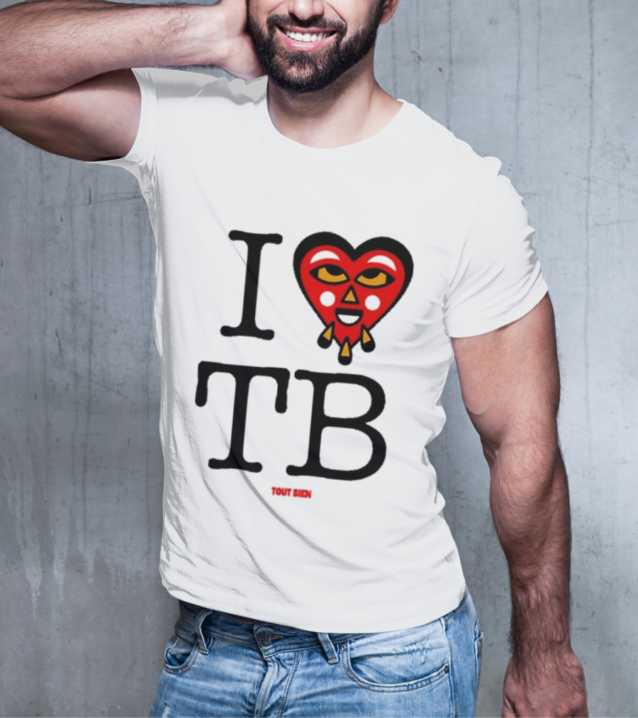 I Love TB Tout Bien Heart Face T-Shirt