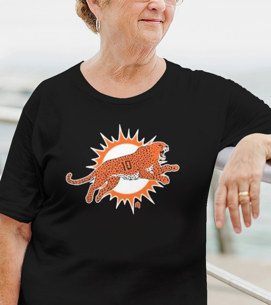 Miami Cheetah Leap Sunburst 10 T-Shirt