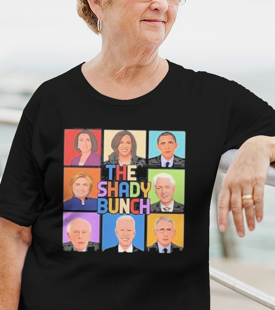 Untamedusa Store The Shady Bunch Political Portraits Face Grid T-Shirt